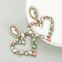 Rhinestone Big Heart Earrings