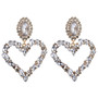 Rhinestone Big Heart Earrings