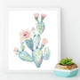 Nordic Art Print Pastel Watercolor Cactus Canvas Painting Poster Botanical Wall Art Pictures For Living Room Home Decor No Frame