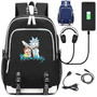 Rick and morty kid's USB charging Canvas School Backpack