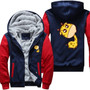 Minion Printing Pattern Thicken Fleece Zipper Hoodies Jacket