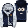 Minion Printing Pattern Thicken Fleece Zipper Hoodies Jacket