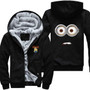 Minion Printing Pattern Thicken Fleece Zipper Hoodies Jacket