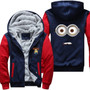 Minion Printing Pattern Thicken Fleece Zipper Hoodies Jacket