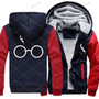 Men Hoodies Print potter Sunglass Winter Zipper Fleece Coat