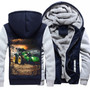 Men Long Tractor Winter Thicken Fleece Hoodies