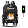 Shiba Inu Corgi Dog Doge USB Port Backpack