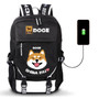 Shiba Inu Corgi Dog Doge USB Port Backpack