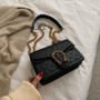 Ladies Square Bag  Matte PU Leather Women's Handbag Chain Tote Shoulder Messenger Bags