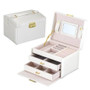 Jewelry Organizer Large Jewelry Box  Makeup Storage Makeup Organizer Leather Beauty Travel Box