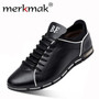 Merkmak Big Size 38-48 Men Casual Shoes Fashion Leather Shoes for Men Summer Men's Flat Shoes