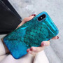 Laser Blue Fish Scale Retro Phone Back Cover Cases