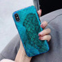 Laser Blue Fish Scale Retro Phone Back Cover Cases