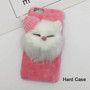 Christmas DIY Hat Cute Cat Fluffy Fur Phone Case For iPhone