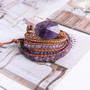 Handmade Leather Wrap Beaded Bracelet Boho Chic Jewelry