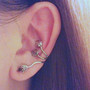 Silver Plated Leaf Cuff Punk Clip Earrings