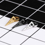 Mens Punk Hoop Clips Titanium Black Triangle Earrings Guys Jewelry