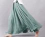 Women Linen Cotton Long Skirts Elastic Waist Pleated Maxi Skirts Beach Boho Vintage Summer Skirts Faldas Saia