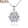 BAMOER  18K Real Gold Plated Flower Necklaces Pendants with  Cubic Zircon For Women Birthday Gift JIN024