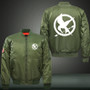 Mockingjay Print Thicken Long Sleeve Bomber Jacket