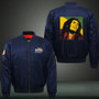 Bob Marley Print Thicken Long Sleeve Bomber Jacket