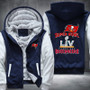 Super Bowl LIV Tampa Bay Buccaneers Printing Pattern Thicken Fleece Zipper Blue Hoodies Jacket