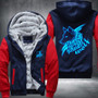 Wolf Printing Pattern Thicken Fleece Zipper Red Hoodies Jacket