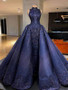 Royal Blue Sparkly Bead Ball Gown Gorgeous Prom Dresses  ,PD00142