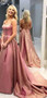 Dusty Rose Spaghetti Strap Lace Up Back Ball Gown Prom Dresses ,PD00199