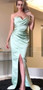 Tiffany Blue Sweetheart Strapless Mermaid Simple Cheap Prom Dresses,PD00300