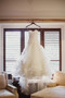 Simple Ivory Organza Sweetheart Strapless Tiered Wedding Dresses, AB1168