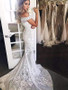 Off Shoulder Gorgeous Lace Mermaid Train Wedding Dresses, AB1524