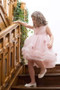 Light Pink Tulle Handmade Flower Little Girl Dresses, Cheap Flower Girl Dresses, FG071