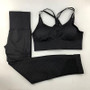 Seamless Yoga Set Sportswear Woman Gym Leggings Padded Push-up Strappy Sports Bra 2 Pcs Sports Suits