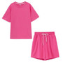 Tracksuits Two Peices Set Leisure Outfits Cotton Oversized t-shirts High Waist Shorts Candy Color