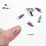 20 pcs Crystal AB Teardrop Nail Crystals Stones Drop Shape Flat Back Rhinestones For Glass 3D Nails Design Art Decorations