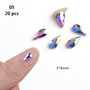 20 pcs Crystal AB Teardrop Nail Crystals Stones Drop Shape Flat Back Rhinestones For Glass 3D Nails Design Art Decorations