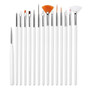 ROHWXY Nail Brush For Manicure Gel Brush For Nail Art 15Pcs/Set Ombre Brush For Gradient For Gel Nail Polish Painting Drawing