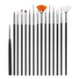 ROHWXY Nail Brush For Manicure Gel Brush For Nail Art 15Pcs/Set Ombre Brush For Gradient For Gel Nail Polish Painting Drawing