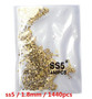 SS3-ss8 1440pcs Clear Crystal AB gold  3D Non HotFix FlatBack Nail Art Rhinestones Decorations Shoes And Dancing Decoration