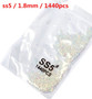 SS3-ss8 1440pcs Clear Crystal AB gold  3D Non HotFix FlatBack Nail Art Rhinestones Decorations Shoes And Dancing Decoration