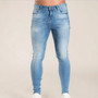 Fashion Washed Denim Pants Hip Hop Jeans Streetwear Casual Full Men Pants Slim Fit Stretch Biker Jeans Male Pencil Denim Trouser