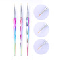 3Pcs/Set UV Gel Drawing Painting Nail Liner Brush Acrylic Nail Pen French Nail Mixed Colors Gourd Handle Nail Art DIY Tools