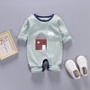 Newborn Baby Boys Girls Rompers Spring Summer Long Sleeve Cute Striped Cartoon Print Jumpsuit Toddler Playsuit Infant Clothing