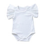 Newborn Infant Baby Girl Boys Jumpsuit Ruffles Short Sleeve Solid Playsuit Summer Clothes Outfit