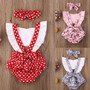 Pudcoco Newborn Baby Girl Clothes Polka Dot Print Flower Fly Sleeve Romper Jumpsuit Headband 2Pcs Outfits Sunsuit Summer Set