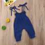 Newborn Baby Girl Clothes Off Shoulder Solid Color Strap Romper Jumpsuit Outfits Sunsuit