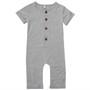Pudcoco Cotton Newborn Baby Boy Girl Romper Short Sleeve Solid Color Button One Piece Jumpsuit Clothes 0-24M