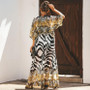 Chiffon Print Leopard Print Beach Sunscreen Holiday Cardigan Long Skirt Bikini Hoodie