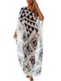 Chiffon black and white triangle positioning printed beach skirt oversized holiday skirt